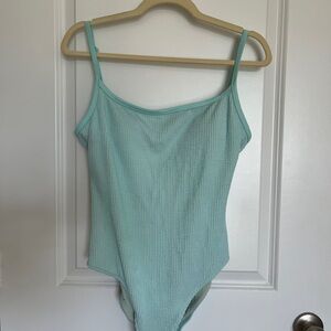 aerie Mint Green Ribbed One-Piece Swimsuit
